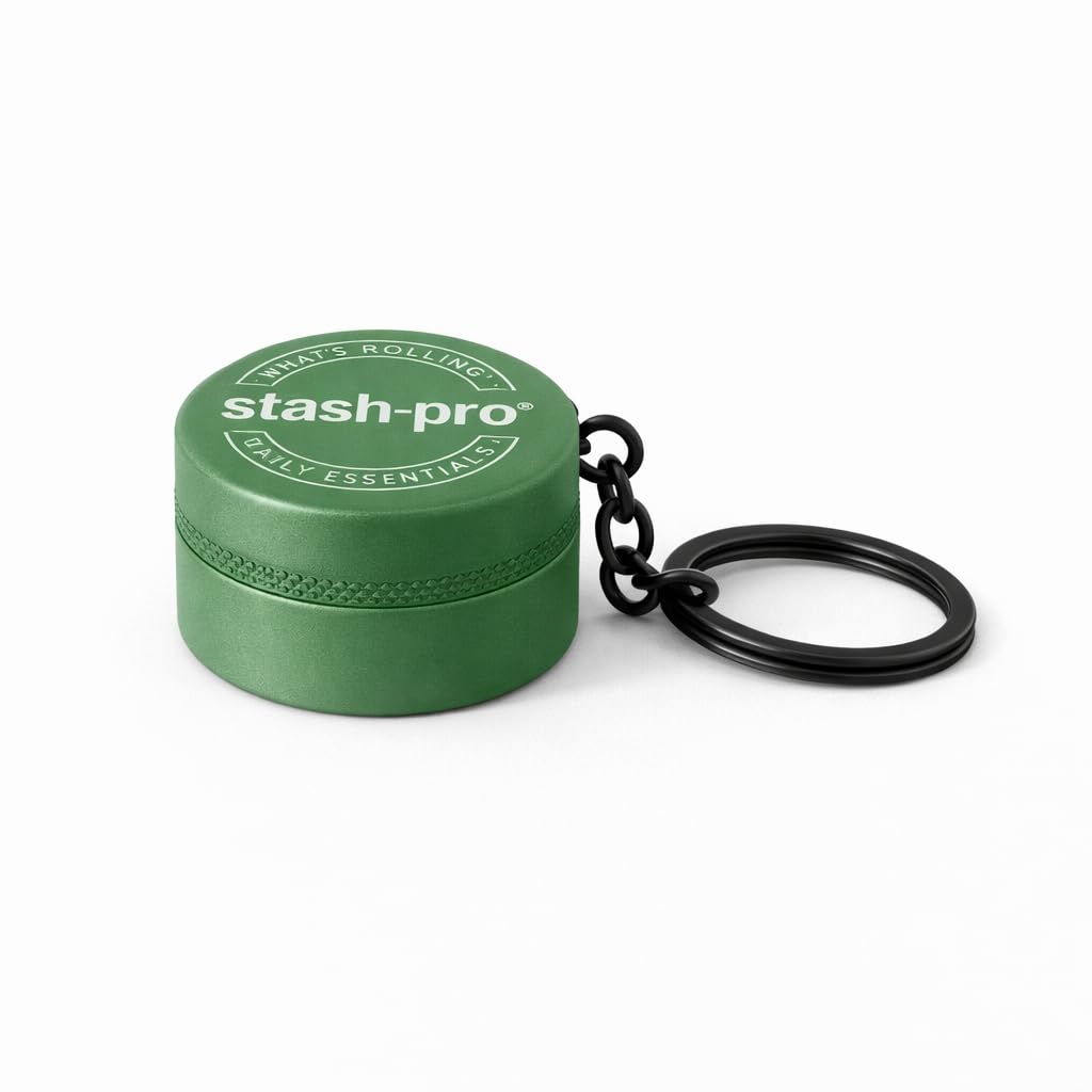 Stash-Pro Mini Metal Grinder with Keychain (Green) | Pocket Size Spice & Dry Herb Crusher | 2-Piece Twist Design | 3cm Dia, 1.4cm Height-picture-38