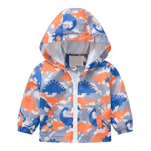 Gyaimxfu Bambino Cappotto Giacca Con Cappuccio da Ragazzi e Ragazze Stampa Sottile Giacche Resistente Vento Cappotti...
