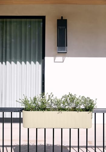 Image of Veradek Demi Series Railing Planter - Round Window Box with Bracket