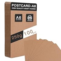 100 Stück A6 Kraftpapier Karten, 14,8 x 10,5 cm, Kleine karten zum beschriften, 250g/m² Kraftkarton für DIY Projekte, Kreative Karten für Hochzeit, Einladung und Basteln (Braun)