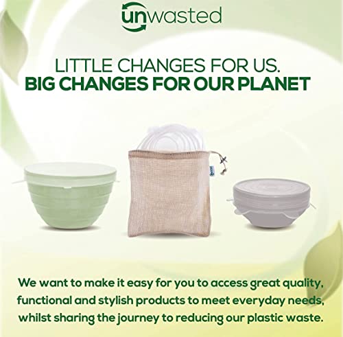 Unwasted Reusable Silicone Lids – Versatile Freezer To Microwave Cover For Food – Leak-Proof Silicone Stretch Lids For 5” - 8” Container, Bowl, Or Cup – Dishwasher Safe Silicone Bowl Covers Transparent Medium, 4 Pack (Set Of 4) #TOP4