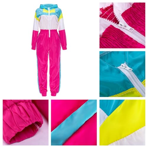 EOSIEDUR Women's Pullover Hoodies Jumpsuit Zipper Jacket Windbreaker Elastic Waistband Pants One Piece Outfits Tracksuit Set2