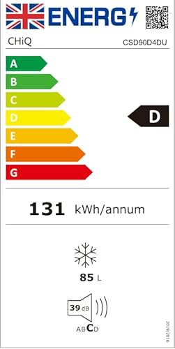 Chiq CSD90D4DU Upright Freezer 90L, Singe Door Mini, Reversible Door, Undercounter, Adjustable Thermostat, Basement/Home/Student Dorm/Apartment/Office, Black - 8