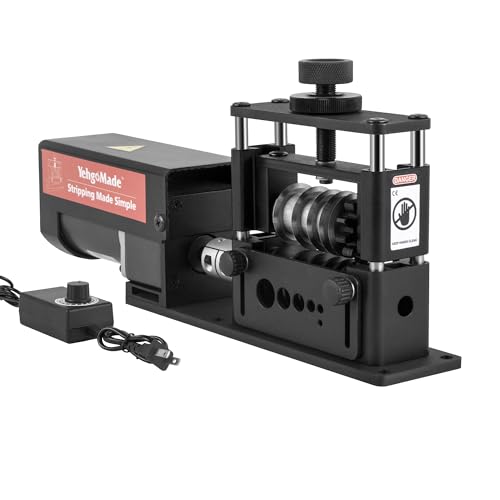 XARILK Automatische Kabelabisoliermaschine mit verbessertem Motor 6 Kanälen & 5 HartmetallklingenKabelschälmaschine für Kupferdrähte von 250 MCM bis 14 AWG