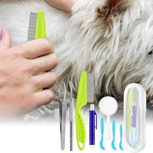 Werkzeug zur Entfernung von Hundemilben, Hundemilbenentferner - 8 Stück Zeckenentfernungspinzette, Werkzeug zur Entfernung von Hundemilben, Kompakter Flohzeckenentferner