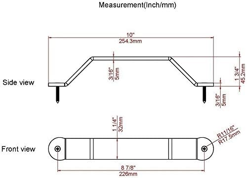 JUBEST 10" Satin Nickel Side Mount Handle Pull for Sliding Barn Door American Style
