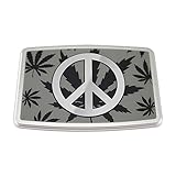 Cannadise Novelty Goods Belt Buckle Marijuana Pot Leaf Peace Sign