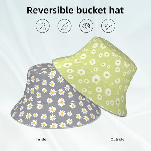 Image of Bucket Hat Double-Side-Wear Reversible Sun Hat Beach Travel Hiking for Women Men