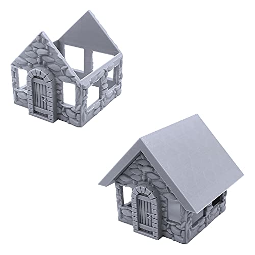 Décors de maisons en pierre durables et texturés pour wargame de table 28mm - 2