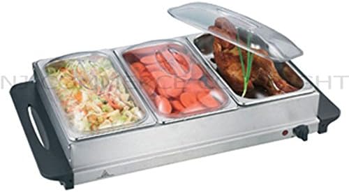 NJ-9003 Buffet Warmer Stainless Steel 300W Food Server 3 Pan and Warming Hotplate Tray