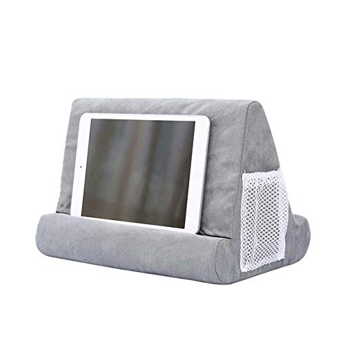 Gray Multi Angle Tablet Pillow Stand Soft Pillow Lap Desk Stand with Metal