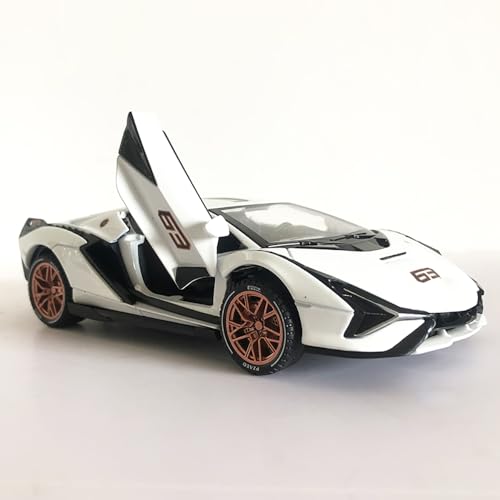 Image of 1:32 Alloy Die Cast Metal Lamborgini Sian Toy Car Model Sian -63 Pull Back Diecast Car with Openable Door and Sound Light, Gifts Toys for Kids