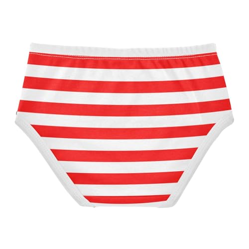 White Red Stripe Toddler Girls's Underwear 2T2