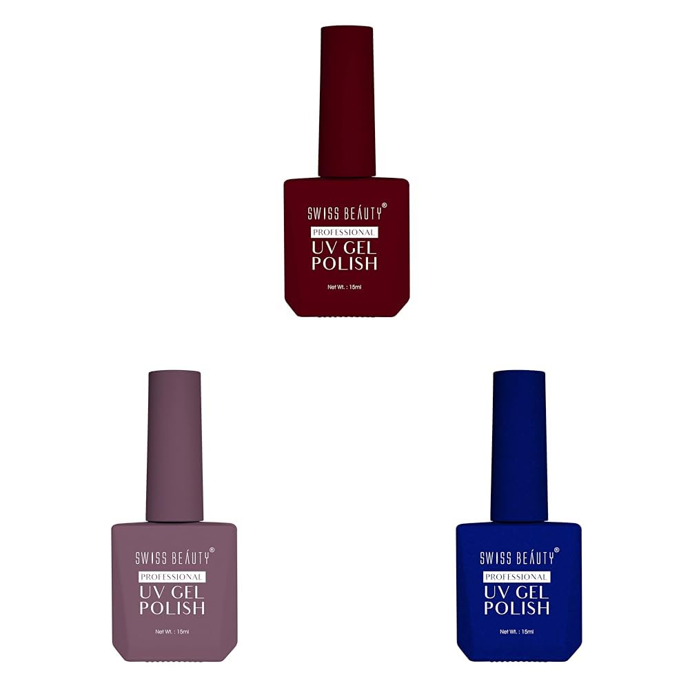 Swiss Beauty Professional UV Gel Nail Polish Lasts Upto 21 Days, Super Glossy Finish Nail Polish, Shade -21, 15 ml & UV Gel Nail Polish, Quick Drying Nail Polish, Shade -18, 15 ml Swiss Beauty Professional UV Gel Nail Polish Lasts Upto 21 Days, Super Glossy Finish Nail Polish, Shade -21, 15 ml & UV Gel Nail Polish, Quick Drying Nail Polish, Shade -18, 15 ml