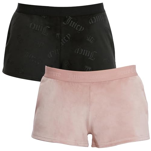 Image of Juicy Couture Women's Velvet Fleece Pajama Shorts, Designer Sleep and Lounge Shorts for Women