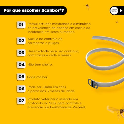 Scalibor Coleira Antiparasitária 65cm para Cães Scalibor para Cães, 65 cm,