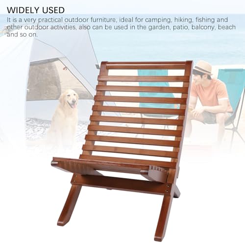 Chaise pliante en bois 2 pièces avec dossier haut confortable marron foncé