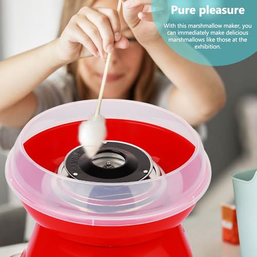 Zuckerwattemaschine, Retro Cotton Candy Machine 450W für Zuhause, Zuckerwatte Maschine mit Zubehör und Stäbchen Einfach zu Bedienen Leicht zu Reinigen Ideal für Partys und Kindergeburtstag Rot – Bild 4