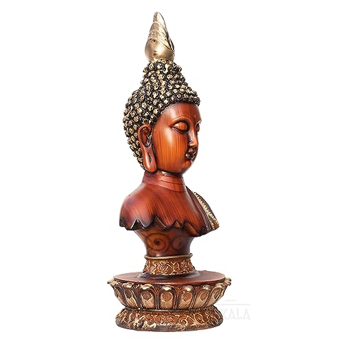 12-inch Serene Buddha Statue Wooden Finish Poly-Resin Meditation Sculpture for Mindfulness, Peace, Spiritual Enlightenment and Home Decor — photo — 5 of 9