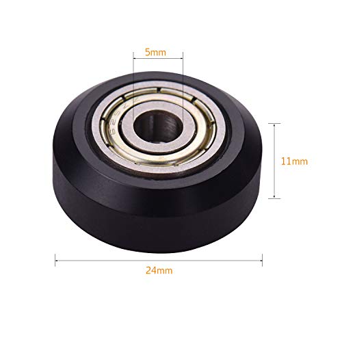 Anself V-Groove Polia Roda POM Material com rolamento Polia de engrenagem Roda Perlin Compatível com