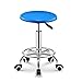 Stołek piękności na kółkach Okrągłe regulację regulowanej wysokości kompaktowy stołek obrotowy 360 ° stołek obrotowy z kółkami (Color : Blu)