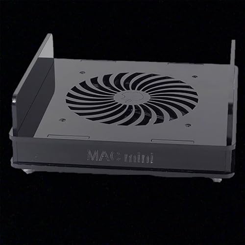 Mac mini Mount,Mini Cooling Fan Design,Super Strong Wind Modification Chassis,Equipped with a 5.5 Inches Silent Fan for Heat Sink,USB Power Supply(Black) by Yoqanr - Image 2