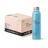 Agua con gas en Botella No Plastic Water de Ocean52. Agua Mineral con gas - Pack 12 unidades x 50cl. Agua con gas en pack de 12 botellas reutilizables de 50cl.