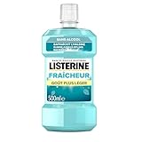 Listerine – Bain de Bouche Fraîcheur Goût Plus Léger 0% Alcool (bouteille de 500 ml) – Soin bucco-dentaire quotidien – Bain de bouche sans alcool pour une haleine fraîche durable