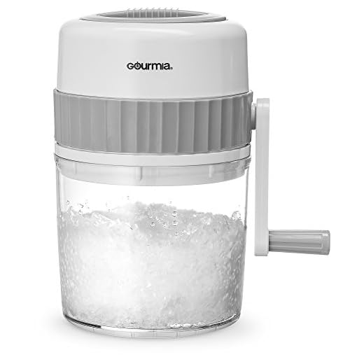 Gourmia GIC9635 Ice Shaver – Manual Hand Crank Operated Ice Breaker with Stainless Steel Blades for Fast Crushing – BPA Free