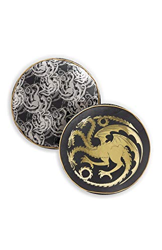 Licensed_Primark BLACK/GOLDEN,HBO JUEGO DE TONES CASA TARGARIAN DRAGON REDONDO COJÍN 40X40 CM