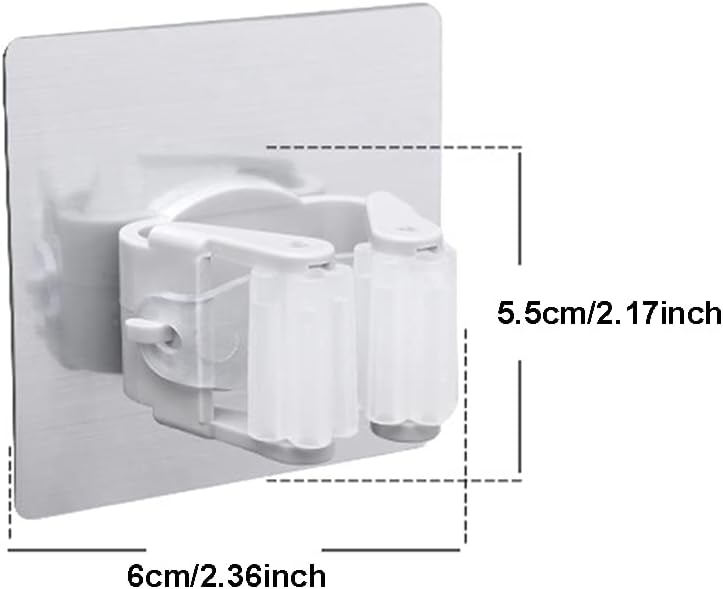 5Pcs Self Adhesive Broom Holder Wall Mounted Mop Organizer Garden Tool No Drilling Sweeping Heavy Duty Hooks Hanger image 2