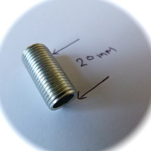 10 x M10 - 20mm long Threaded Nipple tube in Pre-cut Lenghts hollow for chandelier, ceiling lights, lamps or any type of projects...
