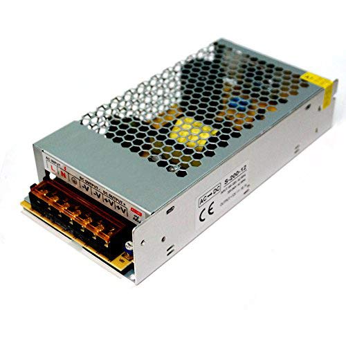 12V 200 Watts Universal Regulated Switching Power Supply Transformer IP20 for LED Strip light CCTV - UK Stock (200 Watt, Dc 12V)