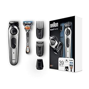 Braun Regolabarba Uomo BT5065, Rasoio Barba Elettrico Uomo e Tagliacapelli, Accessorio Mini Rasoio a Lamina, Lame Affilate di Lunga Durata, Rasoio Gillette Fusion5 ProGlide con Tecnologia FlexBall in Omaggio, Nero/Argento
