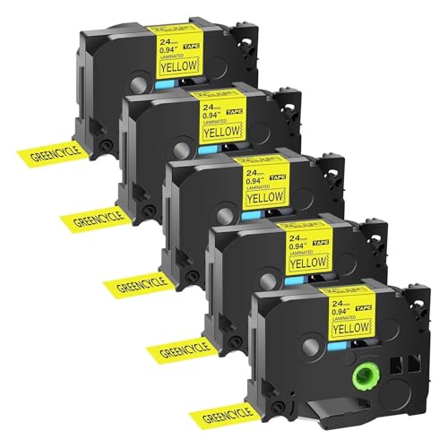 1-20PK Tz 24 �~�����[�g�����x���e�[�v���~�l�[�g�A�u���U�[ TZe-651 Tze 651 ���ɉ��F 1 �C���`�e�[�v P-touch D600 P710BT P700 �p(5PK Yellow)