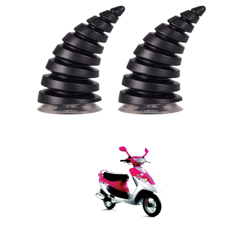 2 Pcs Helmet Devil Horns with Suction Cups - Motorcycle Helmet Devil Horn Decoration Car Roof Ornament 3D Car Hood Stickers Bike Ski Motorcycle Comfortable with Scoo-ty pep Pl-us-image-11