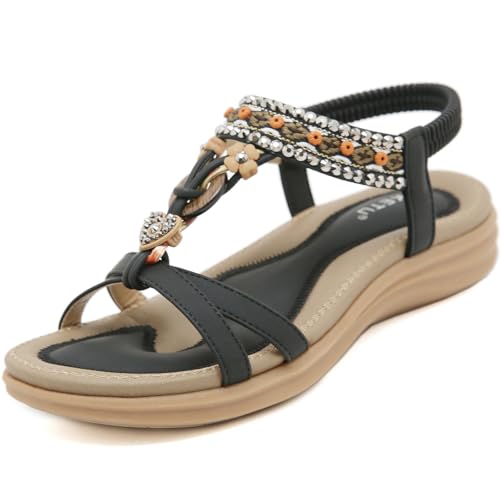 Sandales plates noir femme taille 41 chaussure ete confortable et chic