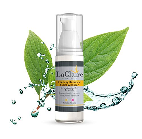 LaClaire Foaming Botanical Facial Cleanser with Enriched Antioxidant Botanicals - Nourishing pH Balanced Face Wash (50 ml/1.65 oz), Made in the USA