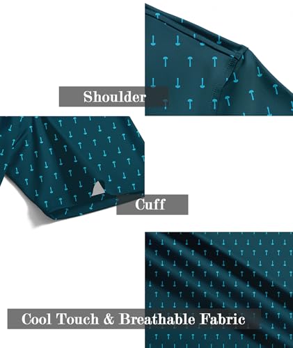 Image of ZITY Men's Golf Shirts Short Sleeve Print Patterns Casual Collared Polo