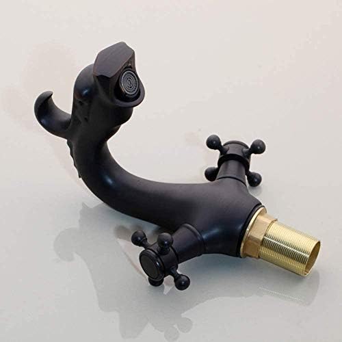 Kitchen Taps Faucet Antique Brass Bathroom Deck Mounted Faucets Dual Handle Toilet Basin Sink Cold & Warm Water Mixer Tap One Hole