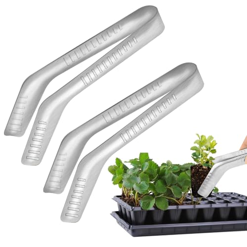 2PCS Seedling Transplant Tongs Stainless Steel Seedling Starters Remove Tongs ...