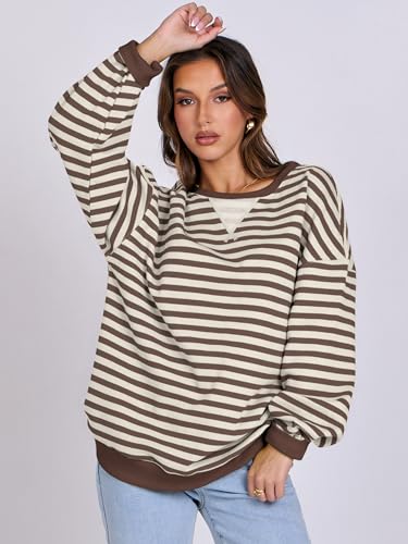 ANRABESS Women Striped Sweatshirts Oversized Crewneck Long Sleeve Shirts Y2K Pullover Top 2025 Fall Outfits Fashion Clothes4