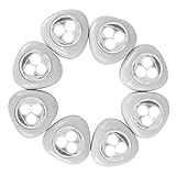 [UPDATED VERSION]Ledinus Set of 8 Triangulum 3 -LED White Lights Battery Operated LED Stick-on Touch Tap Lights for bedroom, baby room, Drawer Bar Sets Attics Garages Car Sheds Storage Room