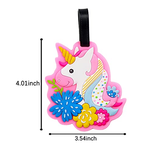 Unicorn Luggage Tag - Colorful Luggage Tag for Travel Women,Funny Kids Backpack Suitcase Tag Cute Clear,Name ID Identifier Durable2