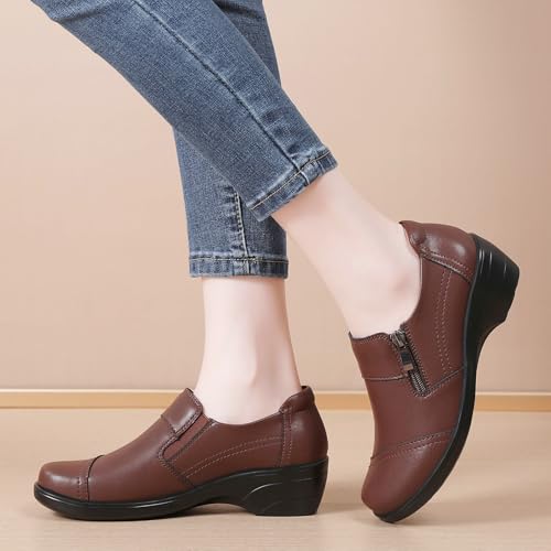 Image of QAE Loafers for Women Comfortable Loafers Slip-Ons Dress Shoes for Women Business Casual Work Office Shoes Women's Orthopedic Walking Shoes