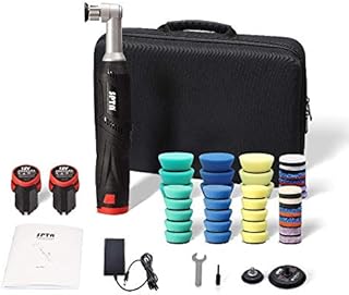 Akku Poliermaschine, Winkelpolierer, SPTA 12V Mini Akku Ezenter Poliermaschine Polierer, Akku-Polierer 15mm/25mm Polierteller/Polierschwamm/Wollscheibe, zum Polieren von Auto, Möbeln-SP-DA1EUR