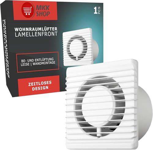 MKK VONLIS Badlüfter Lüfter Ventilator Ø 100 110 125 mm Rückstauklappe verschiedene Funktionen (Kabel + Schalter, Ø 90 mm)