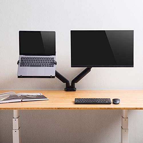 PUTORSEN® Laptop Mount Holder for VESA Compatible Monitor Arms, Universal Adjustable 10 to 15.6 inch Notebook Tray Fits 75 x 75 and 100 x 100 mm VESA Mount Holes