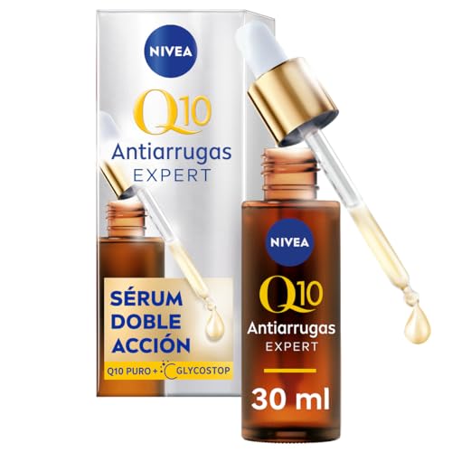 Nivea Q10 Antiarrugas Expert Sérum Doble Acción (30 ml), sérum facial con tecnología antiglicación, tónico facial antiedad que bloquea el daño causado por los azúcares