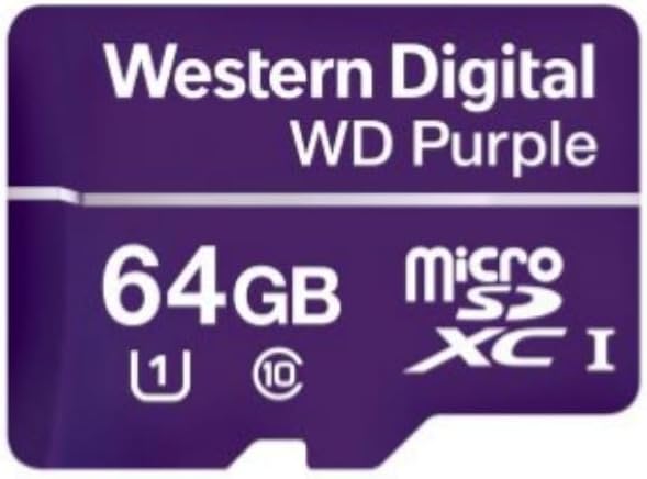 2 Cartões de Memória Com 3 anos de Garantia Micro SD 64GB WD Purple Intelbras